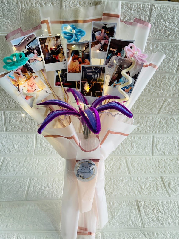 Flower Photo Bouquet With Lights