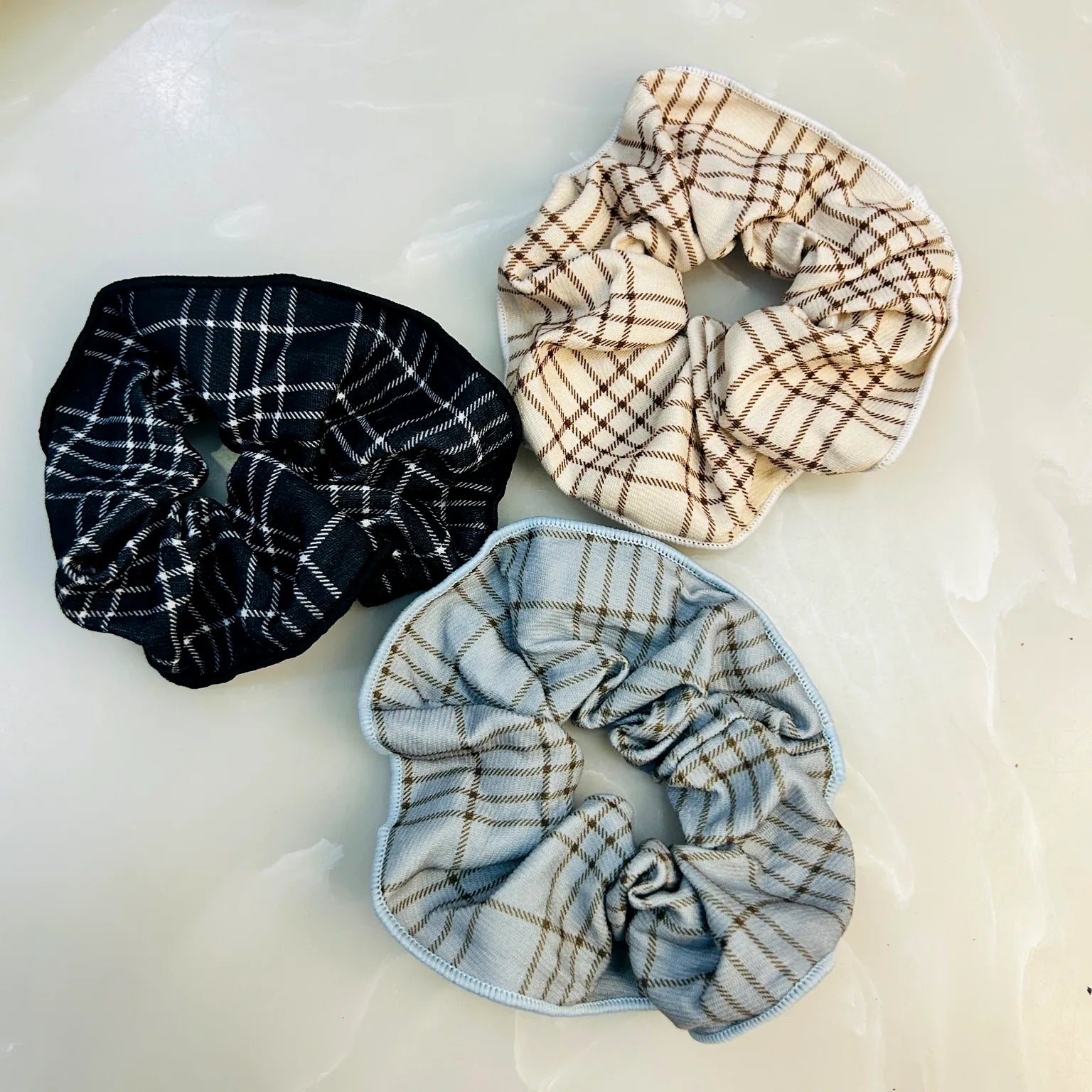 Striped hair scrunchie(1pc)