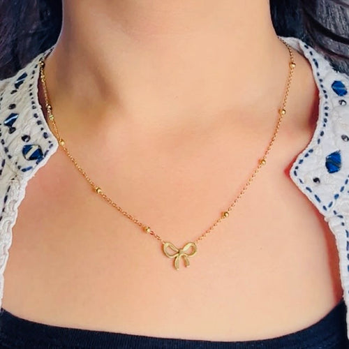 Crystal Bow Necklace 🎀