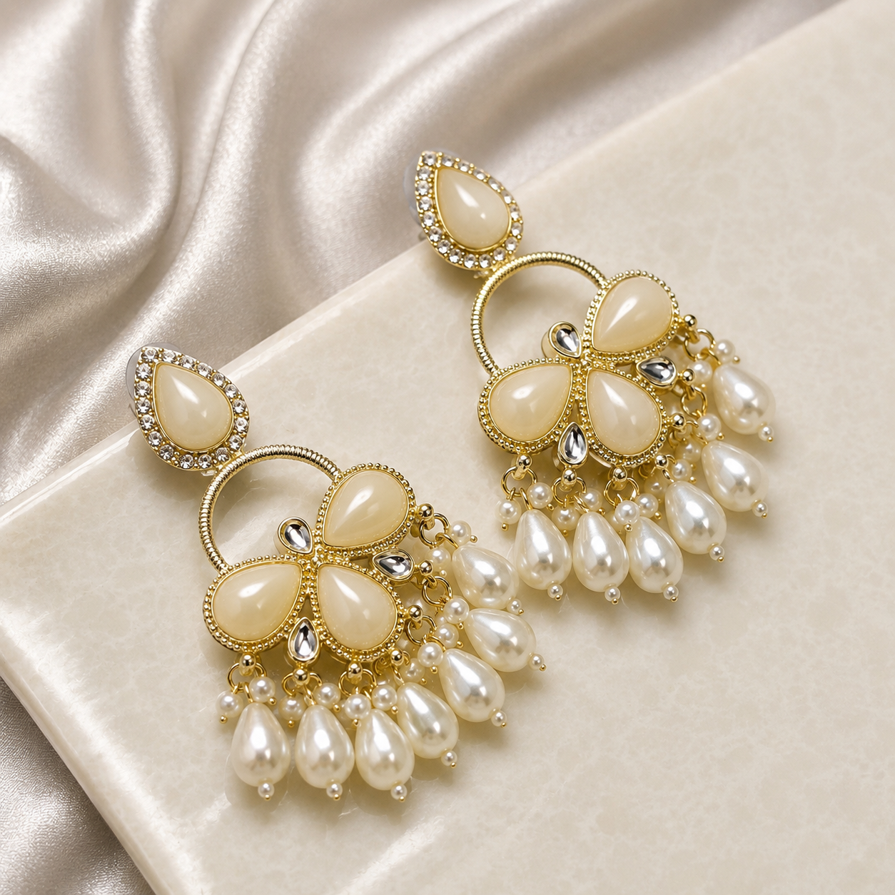 White Pearl Jhumka