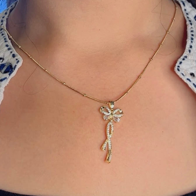 Aurora Bow Necklace 🎀