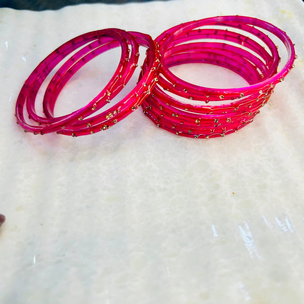 Pink Glass Bangles