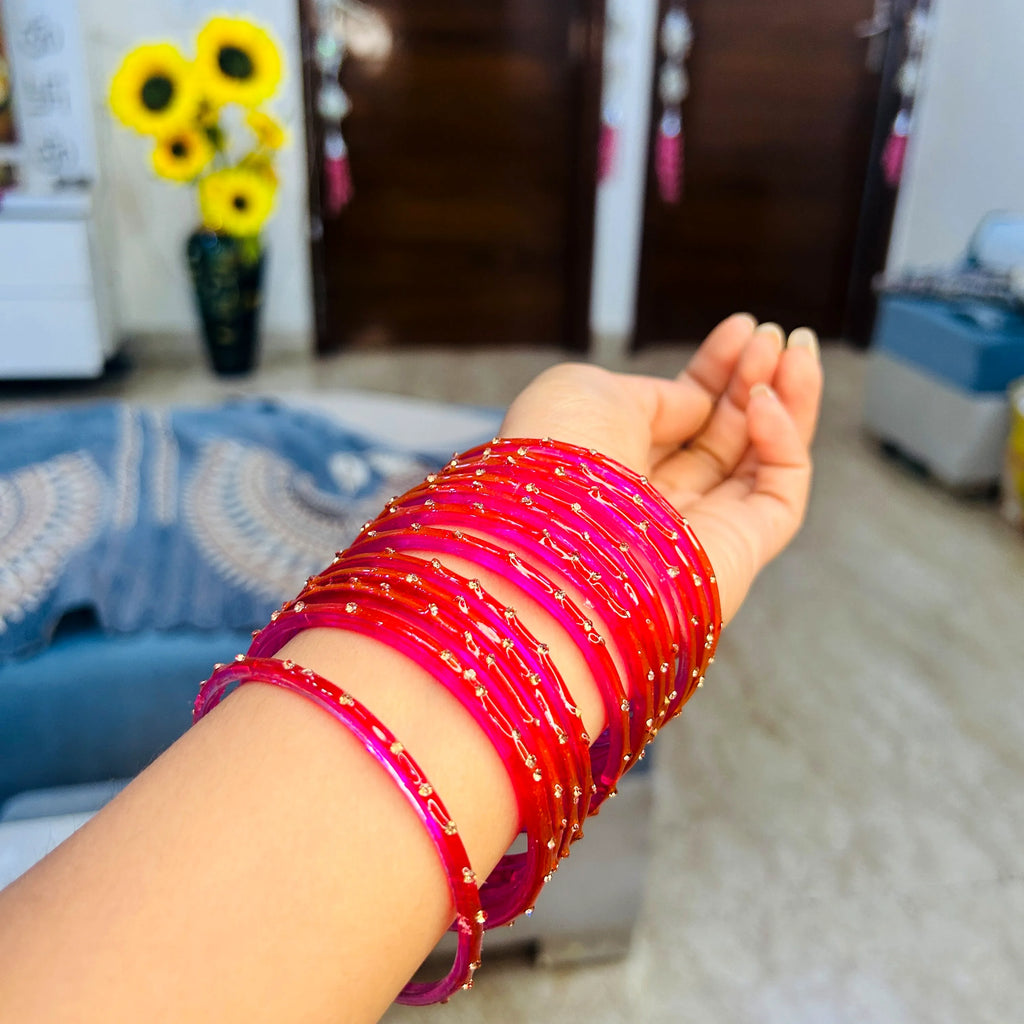 Pink Glass Bangles