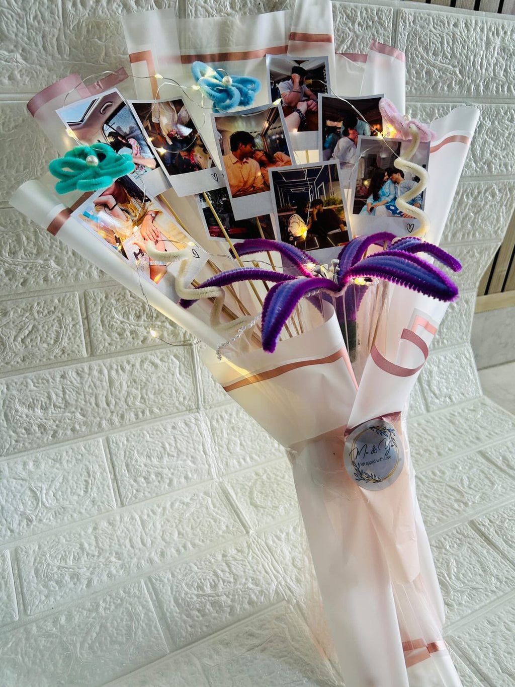 Flower Photo Bouquet With Lights